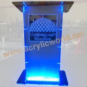 Custom Acrylic Podium with LED Light Illuminated Speech <b>Stand</b> for Events and Presentations - Product Image 6