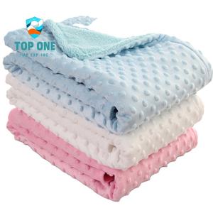 TopOne Polyester <b>Soft</b> Double Layer Warm Solid Color Breathable Newborn Swaddle Luxury Bubble <b>Baby</b> <b>Blanket</b> - Product Image 1