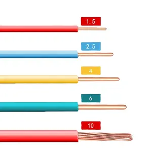 Dubai Single core e tre core filo elettrico in rame 1, 5 mm2, 2.5mm 4mm 6mm 10mm ,16 mm2 filo per la casa e cavo prezzo economico