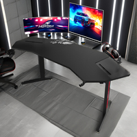 Table de jeu RGB LED personnalisée de 180 cm, noire, pour PC et e-sport, extensible, en métal de haute qualité et fibre de carbone, vente en gros d'usine