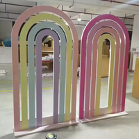 Nouvelle Arrivée Personnalisée : Arche de Scène en PVC Arc-en-ciel pour Mariages et Fêtes Prénatales, Décoration de Mariage en Acrylique
