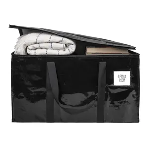 Ekstra büyük fermuarlı üst kolları Wrap çanta Tote ambalaj hareketli kutuları plastik alışveriş çantası ağır saklama torbaları