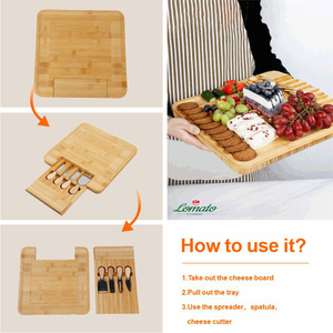 Juego de cuchillos para <span class=keywords><strong>queso</strong></span>, tabla con mango de madera de bambú, 4 cuchillos para <span class=keywords><strong>queso</strong></span> - Product Image 6