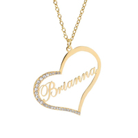 Collier personnalisé Duoying avec pendentif en forme de cœur, en acier inoxydable plaqué or 18 carats, lettre cursive en zircon pour femmes