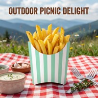 Gobelets à frites en papier imprimé, contenants jetables pour collations, pour les sorties à la plage, les excursions en camping, les fêtes au bord de la piscine, emballage durable pour plats à emporter
