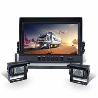 Moniteur Sans Fil 9 Pouces avec 2 Caméras, Système de Caméra de Recul Sans Fil pour Camion, Caméra Arrière pour Tous Véhicules Lourds