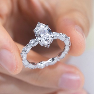 Joyería Messi MSR-1326 Oro Blanco de 18K con Diamante Cultivado en Laboratorio de 2.0CT, Anillos de Boda de Lujo para Mujer - Product Image 1