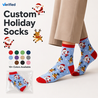 Chaussettes de Noël en coton confortables OEM, design personnalisé, couleurs variées, chaussettes de fête, chaussettes en jacquard tricoté pour homme et femme, pour la vie quotidienne