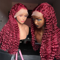Wig Rambut Asli Manusia Virgin Brazil Keriting Burma 450 Density Glueless 13x6 13x4 HD Transparent Lace Frontal Wig 360 Full Lace Wig