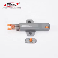Système d'ouverture par poussée TEMAX PM58 en plastique pour armoire, amortisseur et loquet à ouverture par poussée