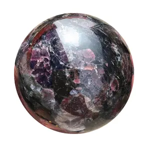Natural Crystal Astrophylite Red Garnet Flash Sphere