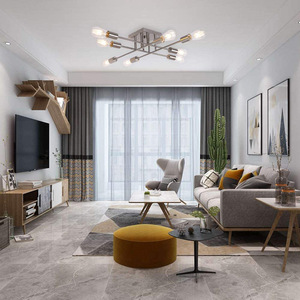 Luces de techo LED de interior modernas de 8 cabezales de diseño creativo americano, hierro negro con cubierta acrílica para sala de estar y dormitorio - Product Image 4