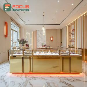 Luxury Jewelry Retail Display System Tempered Glass Panel Mall Counter Display Counter - Product Image 3