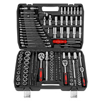 Juego de Herramientas Manuales para Auto de 216 Piezas, Acero Cromo-Vanadio, Kit de Llaves de Tubo, Destornilladores Multifunción, Estuche Rígido, OEM