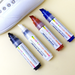 Ensemble économique de marqueurs pour baskets à pointe biseautée de 10 mm, peinture pour bordure en cuir, teinture pour <span class=keywords><strong>le</strong></span> nettoyage des chaussures, réparation des rayures et de la rénovation des baskets - Product Image 1