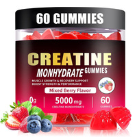 Gummies de créatine monohydrate 5000 mg – Soutien à la croissance musculaire et à la récupération – Améliore la force et les performances