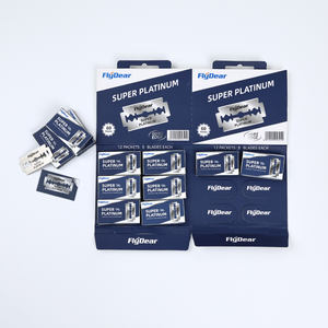 10 lame per rasoio in acciaio inossidabile doppio bordo rivestito di platino/confezione piccola appesa in cartone - Product Image 4