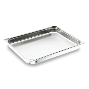Vaschetta per Alimenti in Acciaio Inox 2 1 Inox 18 10 per Uso in Cucina Commerciale - Product Image 1