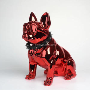 Home <strong>Decoration</strong> Plated French Bulldog Resin Animal Figurine Abstract French Bulldog Fiberglass Sculpture - Product Image 2