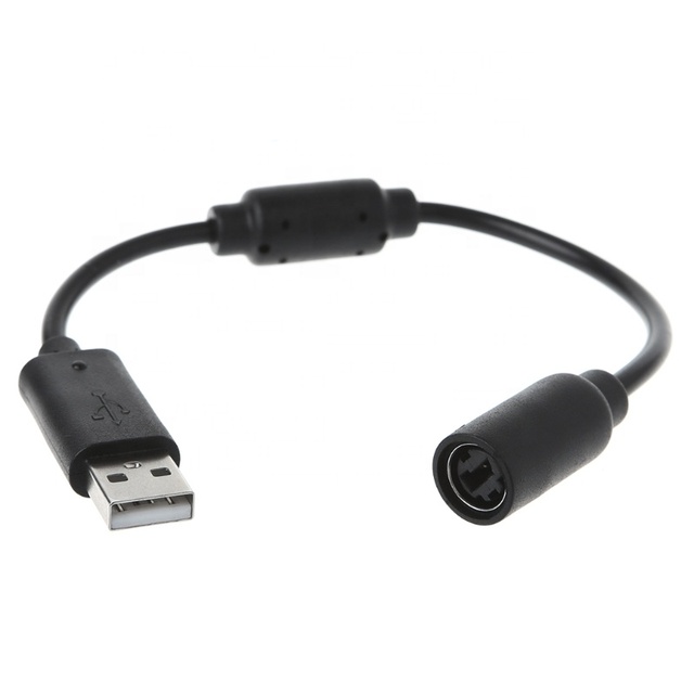 Black Gray USB Breakaway PC Extension Converter Cable Cord Wire Adapter for Microsoft Xbox 360 Wired Controller Gamepad