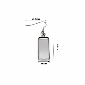 Stainless Steel Rectangular <b>Earring</b> Base 10x25mm 10x30mm Hollow For <b>Earring</b> Making DIY Jewelry Components - Product Image 4
