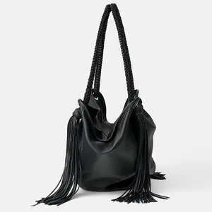 bags women handbags ladies shoulder crossbody, vegan leather fringe tassel shoulder hobo bag for women, vintage women handbag