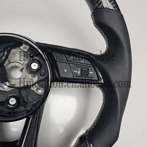 Volante Deportivo Personalizado en Negro con Fibra de Carbono y Cuero para Modelos Audi A3 A4 A4L A5 A7L A8 Q5 Q7 B9 A6 R8 TT - Producto Nuevo - Product Image 5