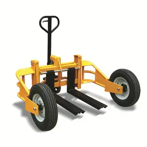 1 ton mountain type manual forklift hand-pulled off-road pallet truck Hydraulic truck inflatable wheel forklift truck