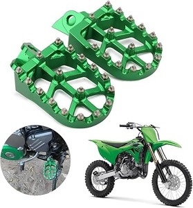 Reposapiés de aluminio CNC personalizados para motocicleta, anodizados en verde para Kawasaki - Product Image 4