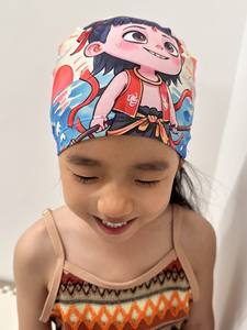 Bonito gorro <span class=keywords><strong>de</strong></span> baño <span class=keywords><strong>de</strong></span> dibujos animados impreso Nezha Ao Bing, diseño deportivo impermeable <span class=keywords><strong>de</strong></span> secado rápido para niños y niñas, cobertura <span class=keywords><strong>de</strong></span> cabeza grande - Product Image 2