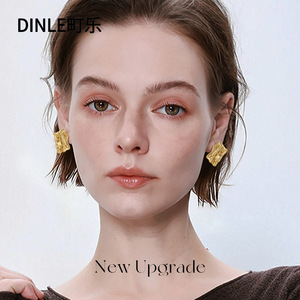 Dinle S925 Sterling <b>Silver</b> <b>Stud</b> <b>Earrings</b> Geometric Irregular Design For Women Party Fashion Jewelry - Product Image 2
