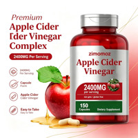 Capsules de vinaigre de cidre de pomme naturel et de gingembre, marque privée d'usine OEM, 150 comprimés, 2 comprimés par jour, énergie, brûleur de graisse, détox, pour adultes