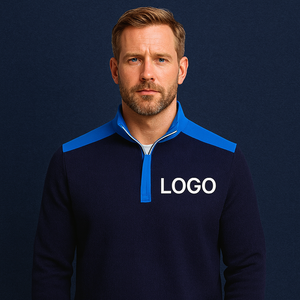 Jersey de Golf con cremallera de talla grande 1/4 para hombre, sudadera deportiva ajustada con estampado de manga larga, jersey de Golf con cremallera de cuarto OEM - Product Image 1