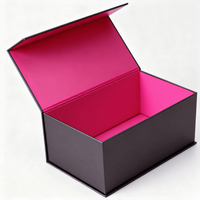 Emballage en papier noir recyclable personnalisé boîte-cadeau de chaussure pliante boîtes en papier magnétiques personnalisées emballage avec rabat magnétique