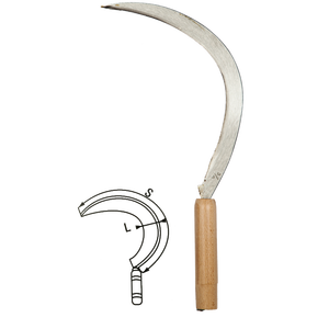 ใบมีดเหล็กอุตสาหกรรมหมายเลข3/0 (S355/L22มม.) พร้อมด้ามไม้สำหรับฟาร์ม - Product Image 1