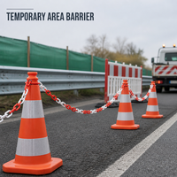 Poteaux de signalisation routière en plastique PE durable, rouges, blancs, jaunes, noirs, pour la sécurité, la circulation, l'isolation routière et le contrôle des foules, à suspendre