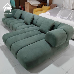 Canapé Modulable Nuage Crème Moderne, Canapé Chenille Scandinave de Luxe, 3 Places en Tissu d'Angle en L, Mobilier de Salon - Product Image 3