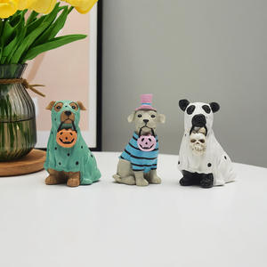 Figur Aksi Hewan Anjing Labu Hantu Halloween Kreatif, Dekorasi Meja Rumah, Kerajinan Resin Lucu, Patung Fashion - Product Image 3