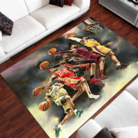 Nba Team Pattern Area Teppich Benutzer definiertes Foto Gedruckt Sport Basketball Team Teppich Wolle Plüsch Wohnzimmer Teppich und Teppiche