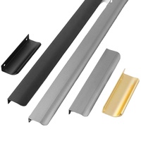 Poignée de tiroir réglable moderne en aluminium Fatersi LA015, écologique, durable, or noir, 96 mm, 128 mm, pour commode, armoire, placard