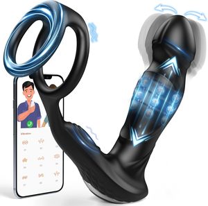 Men's penis stimulating toy <b>vibration</b> button prostate massager up and down peristalsis <b>remote</b> control - Product Image 1