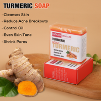 Sabun Batang Kunyit Pemutih Kulit Alami Organik 100g, Pembersih Mendalam, Perawatan Kulit Anti Jerawat, Buatan Tangan, Sabun Mandi Wajah OEM