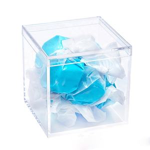 Boîte-cadeau en plastique pour faveurs de mariage en <span class=keywords><strong>plexi</strong></span> transparent de 2 pouces <span class=keywords><strong>Cube</strong></span> de bonbons en acrylique transparent pour faveurs de mariage - Product Image 1