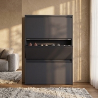 Smalle 15cm ultradunne stalen schoenenkast metalen kantelbare lade schoenenrek ruimtebesparende minimalistische entree meubel organizer