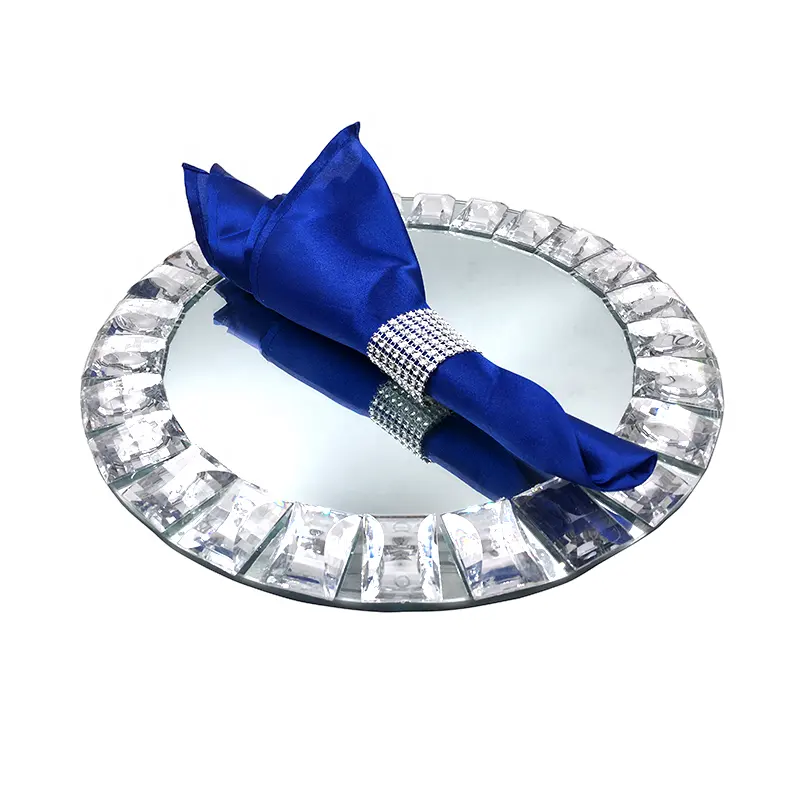 13 "Runde große Juwelen Kristallglas Spiegel Hochzeit Ladesc halen