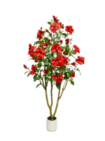 Arbre d'hibiscus artificiel personnalisé, fleurs en pleine floraison, décoration pour la maison et les projets commerciaux, OEM ODM