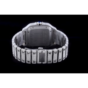 Montre automatique mécanique de luxe pour homme Miyota, en acier inoxydable, avec logo personnalisé, sertie de diamants Moissanite VVS, 35 mm, pour le dropshipping - Product Image 3