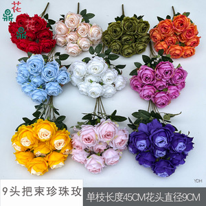 Bouquet de roses en soie, 7 têtes, fleurs artificielles faites à la main, style naturel, pour mariage, décoration de la maison - Product Image 5
