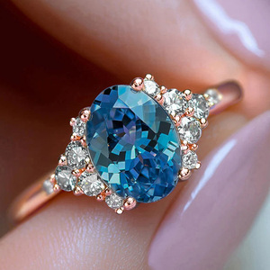 Anello Elegante con Design a Fiocco di Neve Blu per Donne - Product Image 4