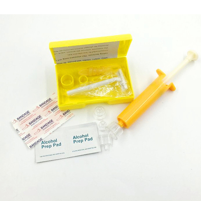 Survival Emergency Snake First Aid Kit With First Aid Bite Bee Sting Supplies,Venom Extractor Suction Pump